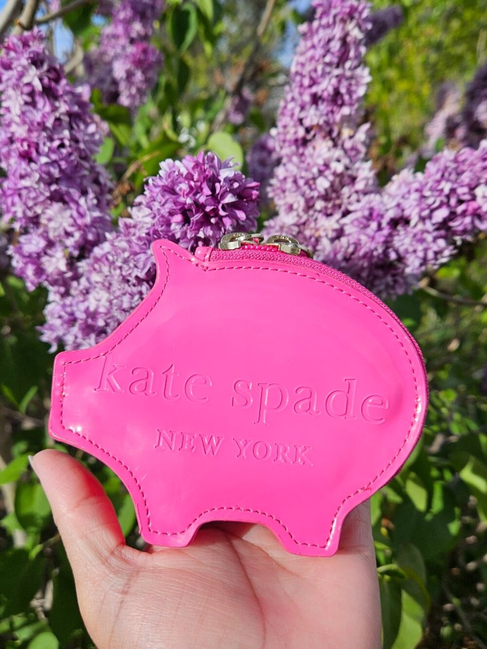 Kate Spade New York Cute Pink Pig Leather Coin Purse Piggy